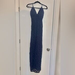 Elegant Navy Evening Gown